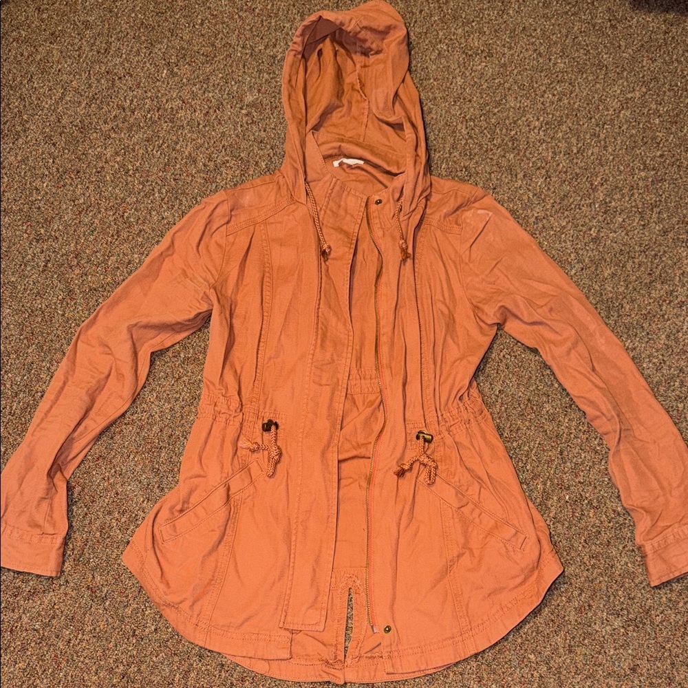 Maurices Peach Utility Jacket with Hood Size Small